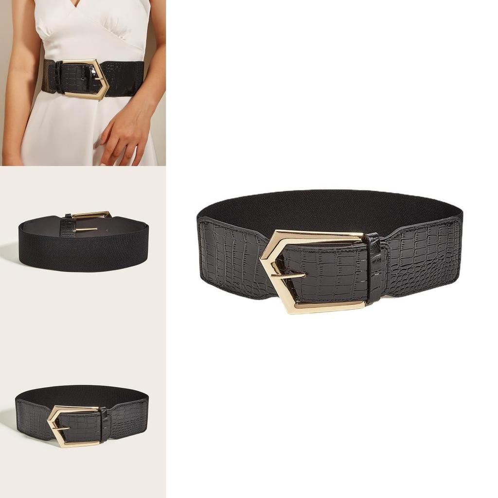 Unique Geometric Buckle Waist Belt For Women With Leather Material For Spring And Fall