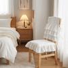 White French-Style Chair Cover Decorative Washable Chair Backrest Cover Comfortable Strap Fixation Backrest Scarf Restaurant