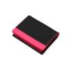 Matt [Line] Saffiano Cowhide Combination Business Card Holder Black Hot Pink