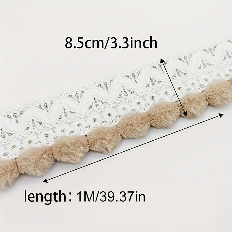 1m Band Mehrzweck Bekleidungszubehör Schal- und Kleidungsherstellung Pompom Quaste Plüschspitze Stickerei Niedlich Mehrfarbig