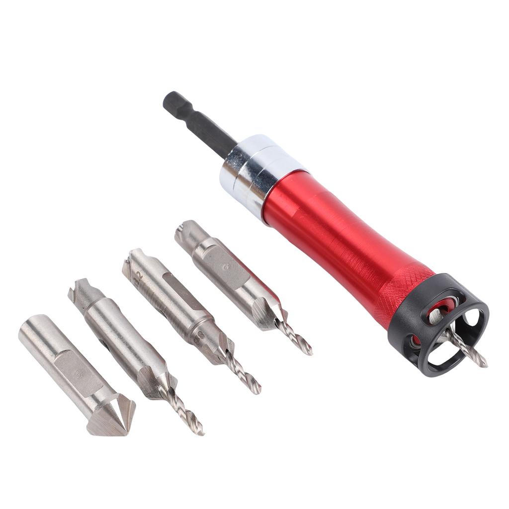 Countersink Drill Bit Set with Depth Stop 1Celsius4 Inch Hex Shank Counter Sink Drill Bits with Chamfer Bit for Woodworking