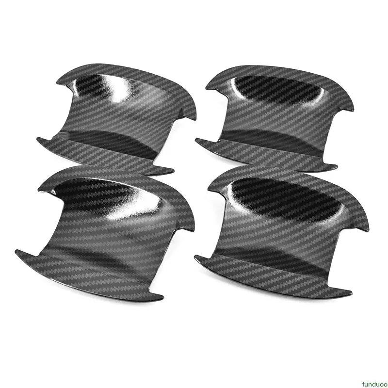 Carbon Fiber Chrome Car Door Handle Cover Bowl Trim For Volkswagen VW Golf 6 MK6 2009 2010 2011 2012 2013 Styling Accessories