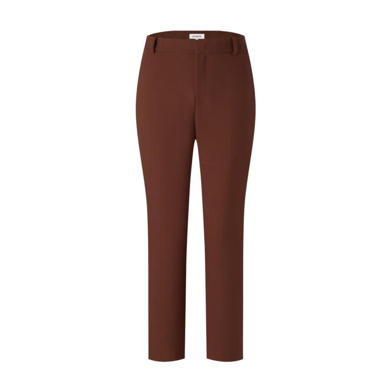 PORTS Women's Cocoa Dark Brown Tapered Casual Pants