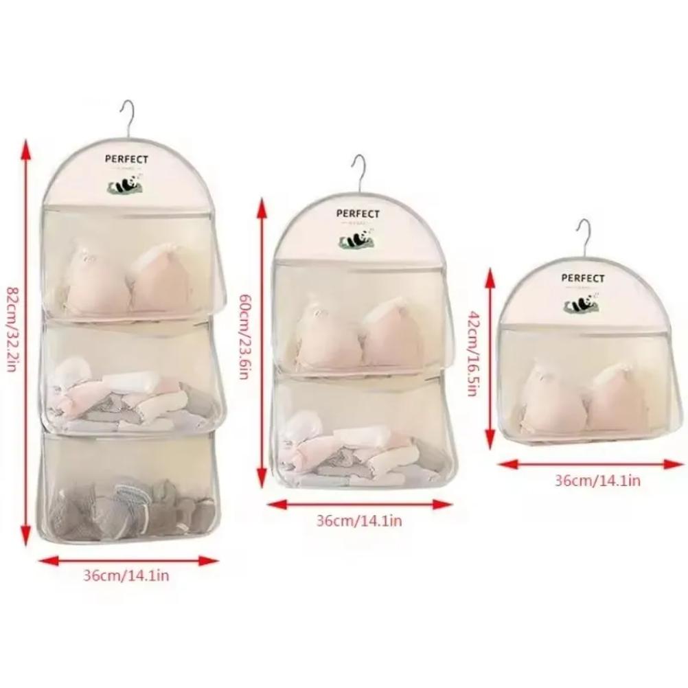 Atmungsaktive Netz-Wandhängetasche für Unterwäsche Socken,Haushalt Kleiderschrank Unterwäsche Aufbewahrung Organisation,Wäschekorb für Spielzeug Puppe