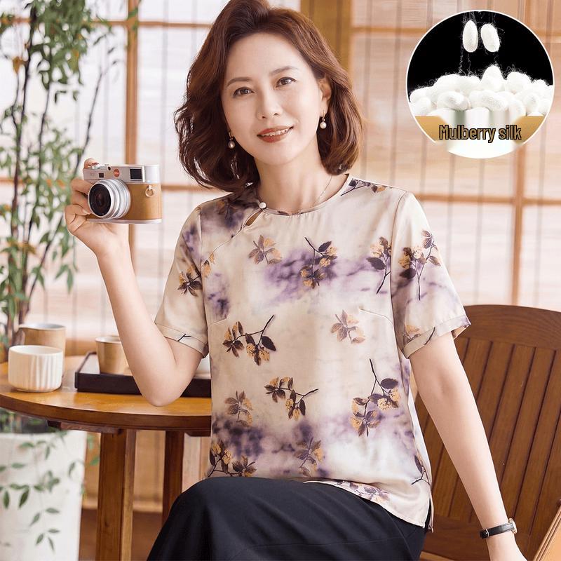 Women s Loose Fit Half-Sleeve Shirt L