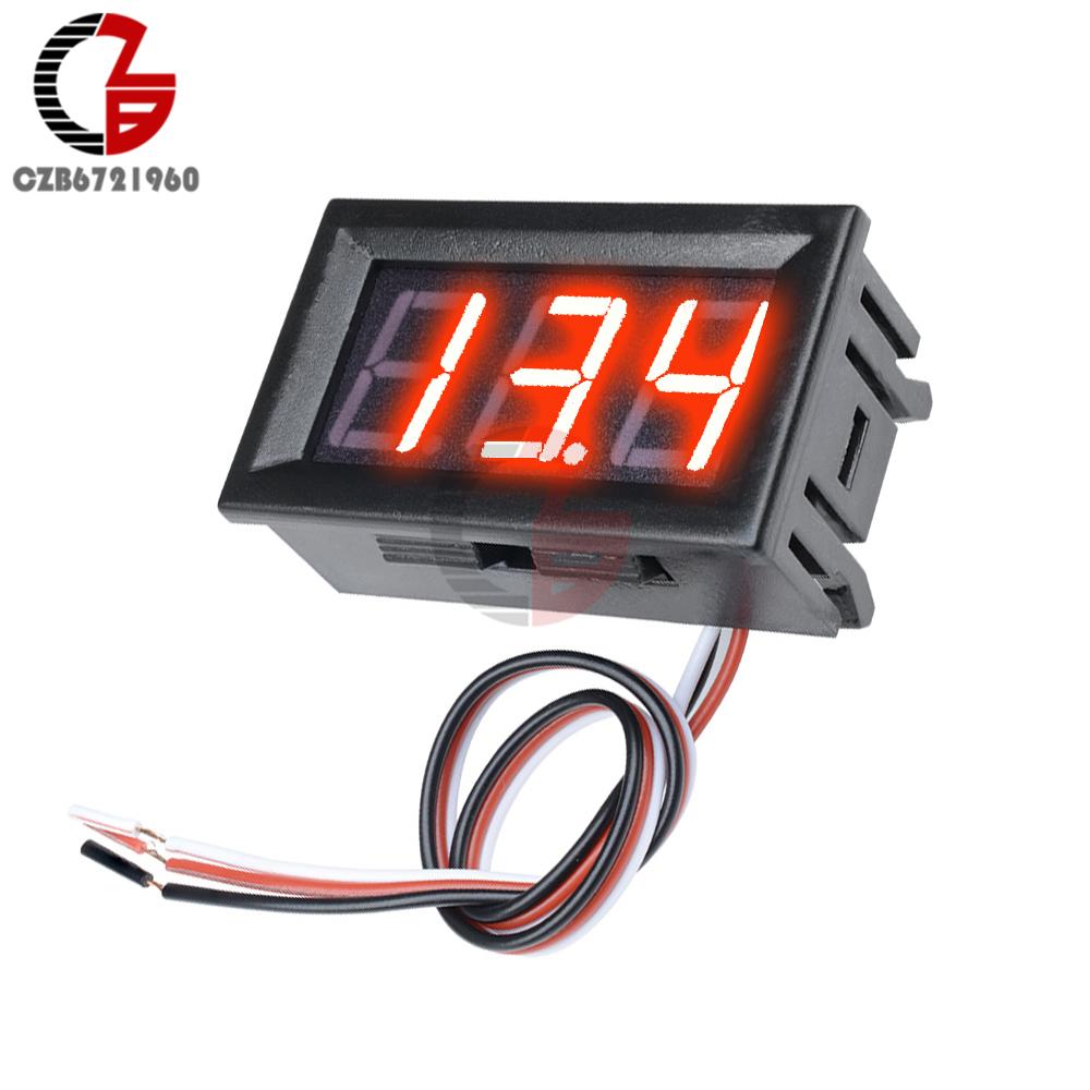 DC 4-100V LED Digital Display Circular Two-wire Voltmeter 12V DC Digital Voltmeter Head Display Reverse Connection Protection