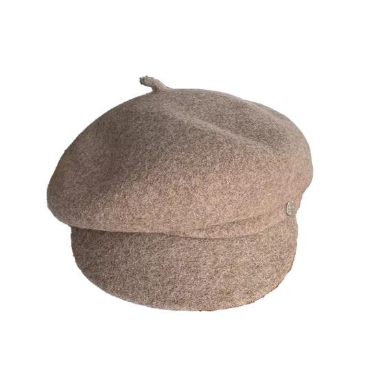 Women Beret Hat Solid Color Dome Top Style Painter Hat with Short Brim Warm Headwear Winter Fashion Accessory