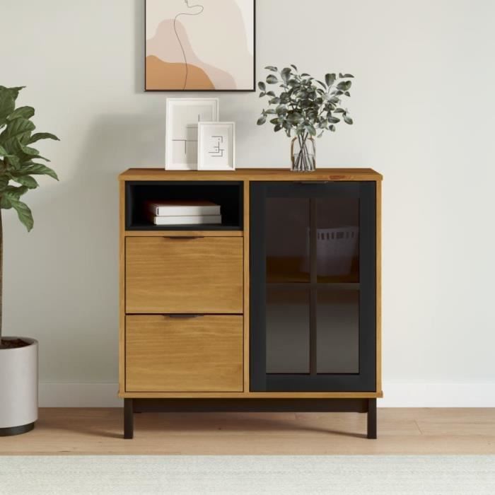VidaXL Buffet FLAM 80x40x80 cm bois massif de pin 357826