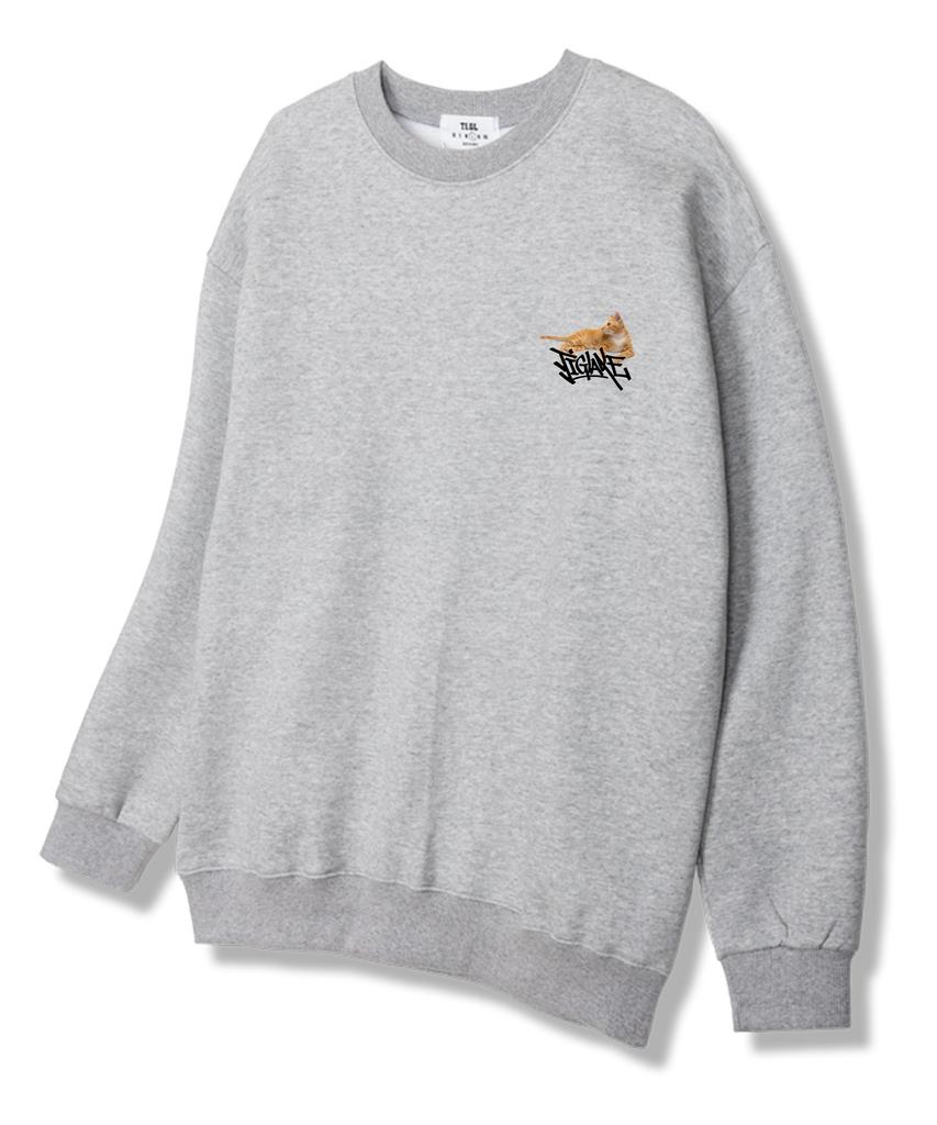 TI.GLAKE Cat Sheaf Sweatshirt Gray [Fleece Lining]