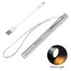 Professional Medical Handy Portable Pen Shaped USB Rechargeable Mini Flashlight LED Torch Hard Light with Stainless Steel Clip