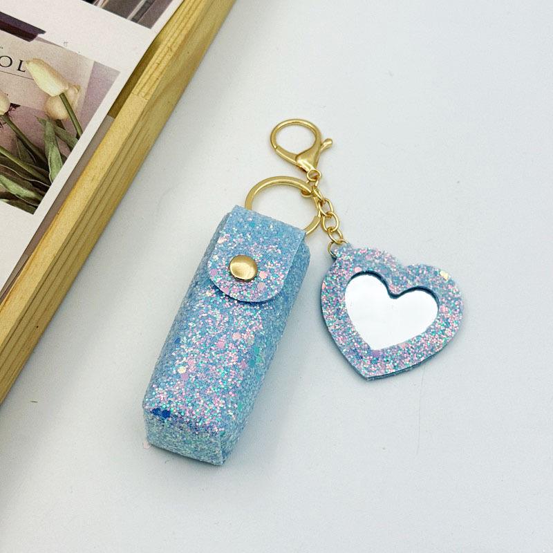 Portable Sequin Glitter Keychain with Mirror and Red Envelope Pendant Glitter Red Envelope Bag