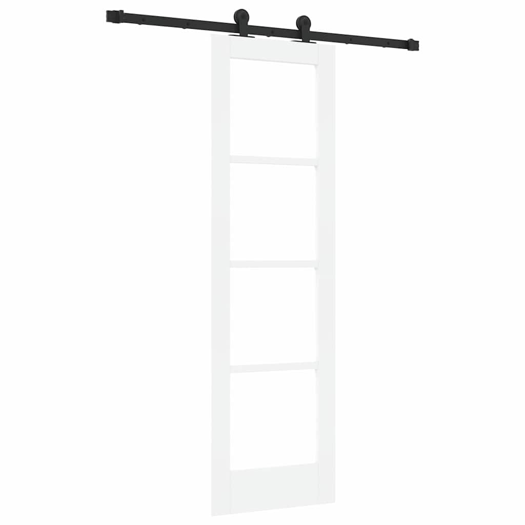 ORKDAL Sliding Door White 61 X 198.5 Cm Solid Pine Wood and Glass
