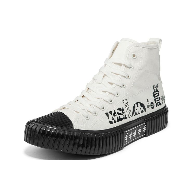 Kappa Artist Graffiti Durable Breathable High-Top Canvas Shoes Unisex sneaker Dark-Gray K0CX5VS80D-012