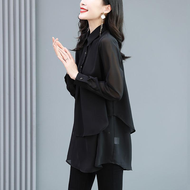Loose Large Size Fashionable  Chiffon Shirt for Women with Designer Blouse