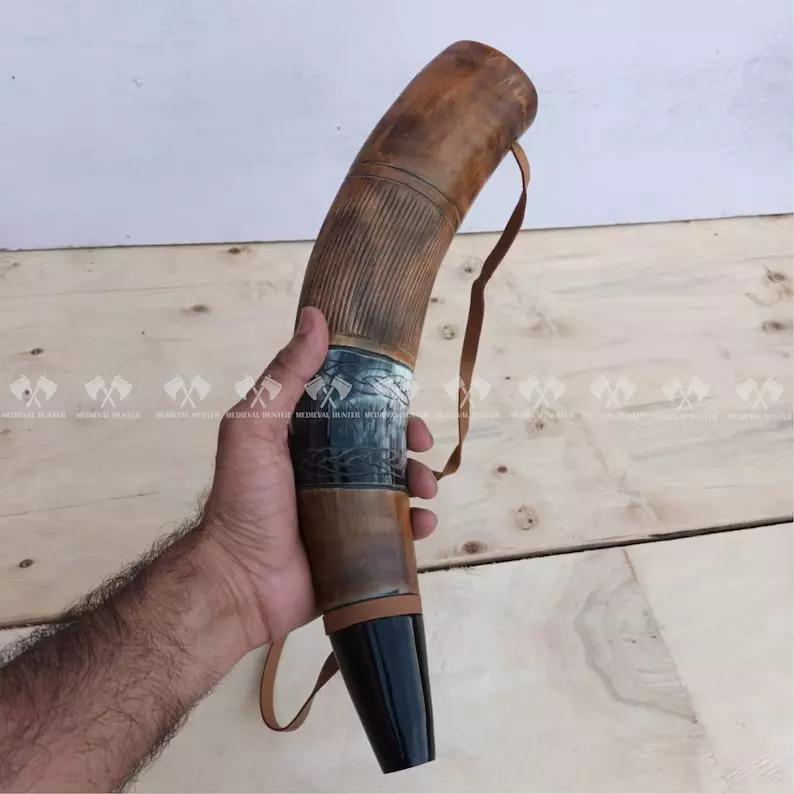 

Handmade War Horn Ancient Battle Trumpet Reproduction коричневый