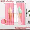 2 Stück 2D-Flachdruck-Vorhänge (Ohne Stange) IceCreamTrio Zeitgenössische Moderne Vorhänge Garnvorhänge Dekorationen Innenbereich für