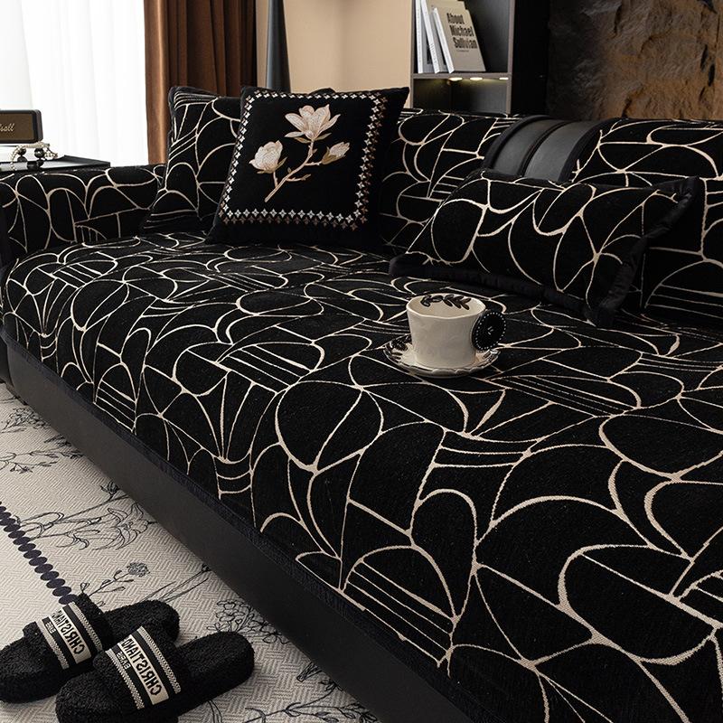 Cztery Pory Roku Uniwersalny Lekki Luksusowy Premium Skórzany Poduszka na Sofę Nowy Pokrowiec Prosty Rząd Antypoślizgowy Pokrowiec na Poduszkę Ręcznik