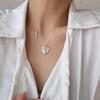 S925 Sterling Silver Irregular Heart Necklace for Women - Minimalist Style