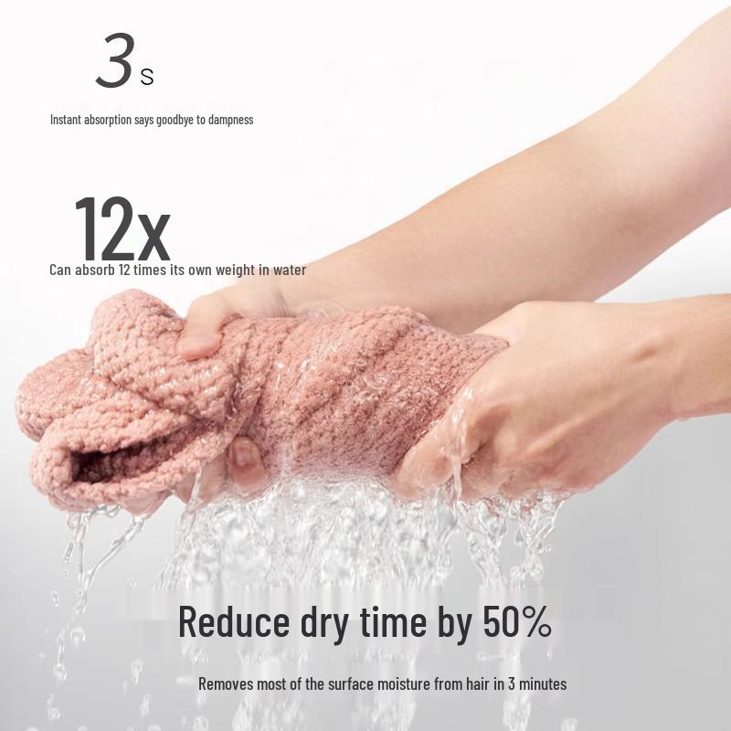 Extra Large, Extra Thick Quick-Dry Women's Hair Towel - Class A Pure Cotton, Absorbent, Head Wrap