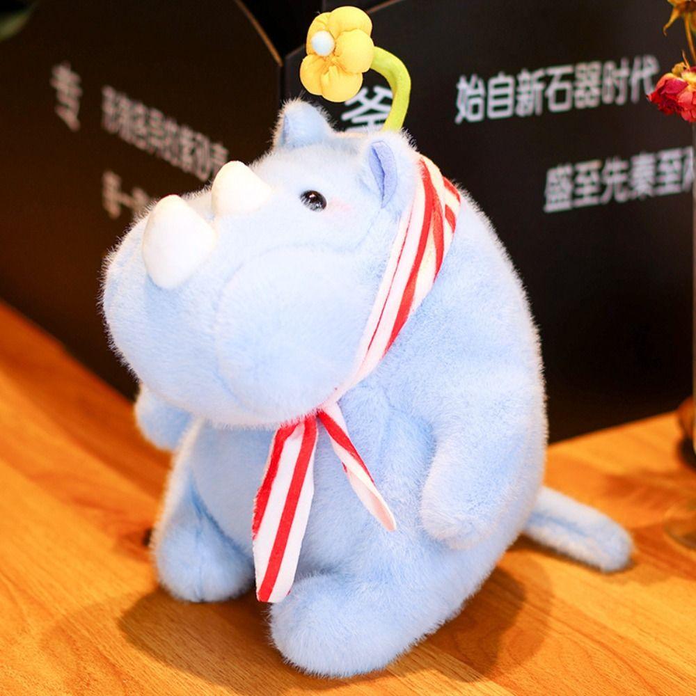 Fluffy Rhinoceros Plush Toy Interactive Stuffed Rhinoceros Doll  Party Supplies