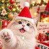 Soft Pompon Christmas Pet Hat Knitted Yarn Dog Knitted Bonnet Yarn Kitten Headwear  Dog Owners