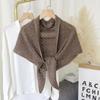 Triangle Shape Stripe Knitted Shawl Warp Knitting Shoulder Scarf Sun Protection Cape  Female