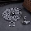 [Punk Skull Necklace] 1pc Punk Skull Hammer Pendant Necklace | Viking Style Men's Street Party Fashion Gift Accessory