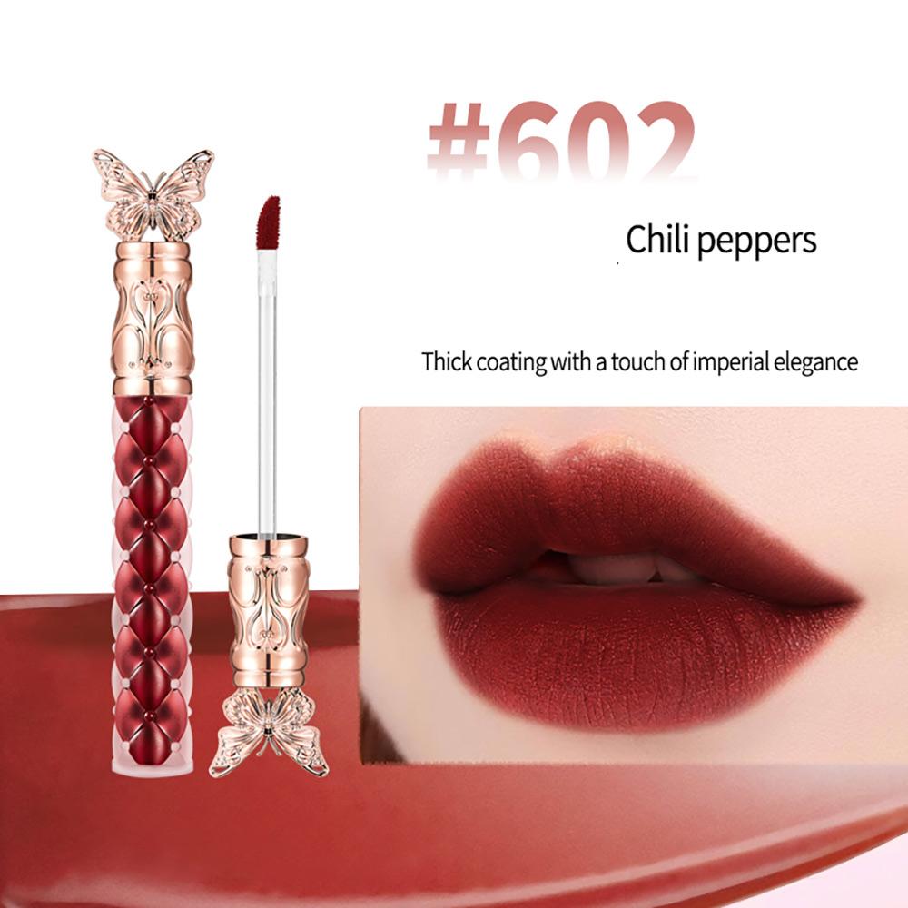 

Бархатная матовая помада для губ, водостойкая и стойкая, не выцветает, отбеливающая помада, грязевая помада, дизайн в виде бабочки