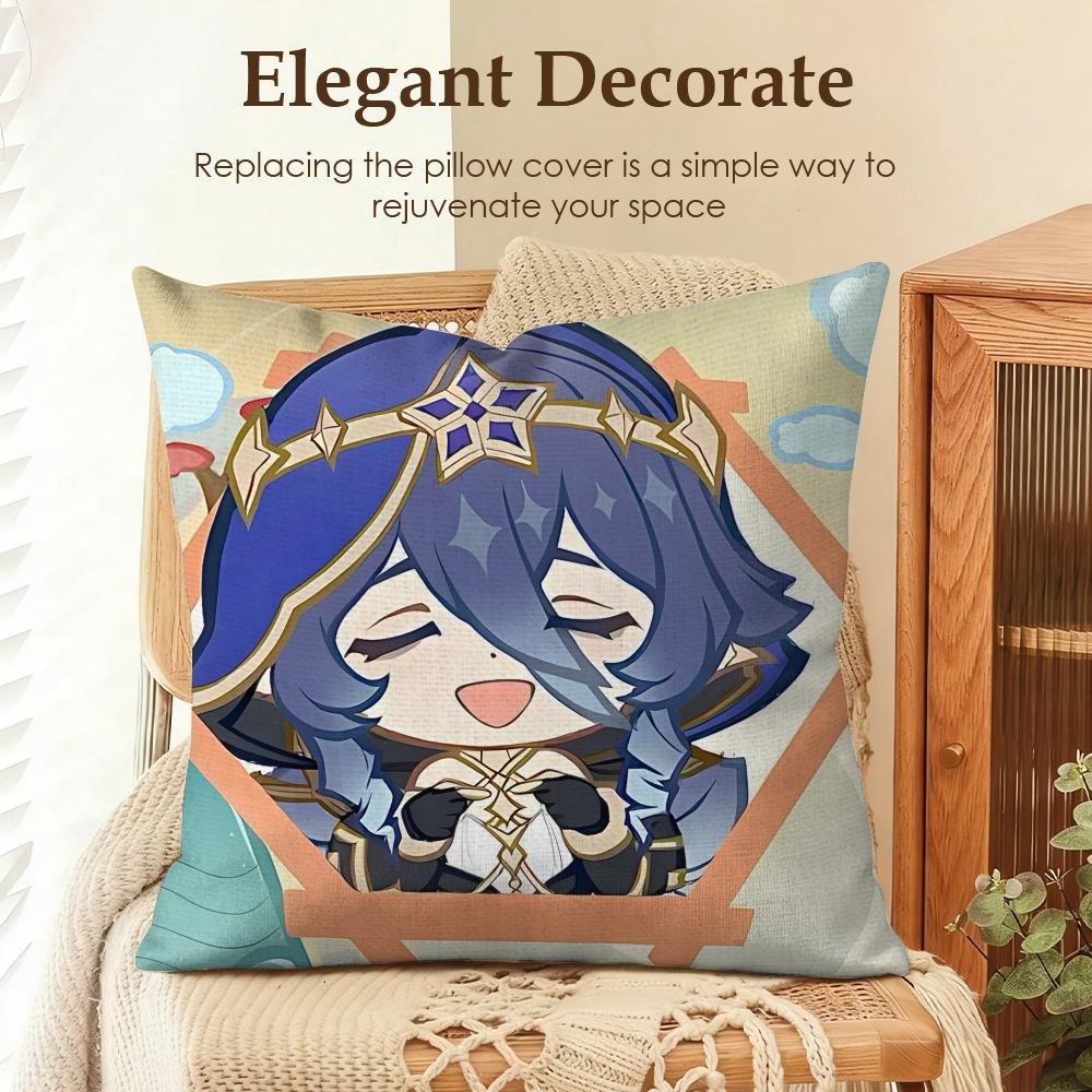 

Layla cute genshin impact Cushion Cover Natural Linen Organic Fabric DoubleSided Printing Sofa Home Decor Gift Pillow Case 30x30cm