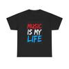 Music Is My Life T-Shirt Mens Womens Tees Top American Flag Rock Country Art Unisex Heavy Cotton Tee