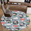 1pc Anime Cartoon Design Round Carpet - Office Chair Mat, Non-Slip Rug for Home Decor, Living Room, Bedroom