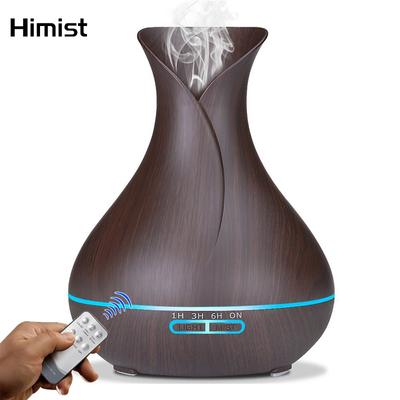 Humidificador de Aromaterapia Difusor de Óleo Ultrassônico Fabricante de Névoa Nebulizador Com Lâmpada LED Grão de Madeira Aroma do Ar Umidificador Umidificadores
