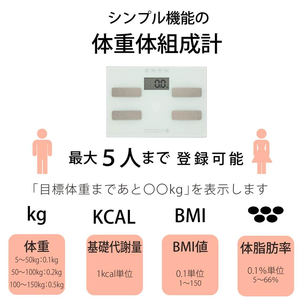 OHM Body Composition OHM Monitor, White, Electric, HB-KG11H1-W, 08-3904