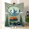 Mountain Explorer Design Pattern Flannel printed blanket suitable for all seasons suitable for living room office sofa travel