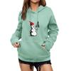 Women's Winter Christmas Printed Pullover Hooded Sweatshirt Fleece Long Sleeve Sweatshirt