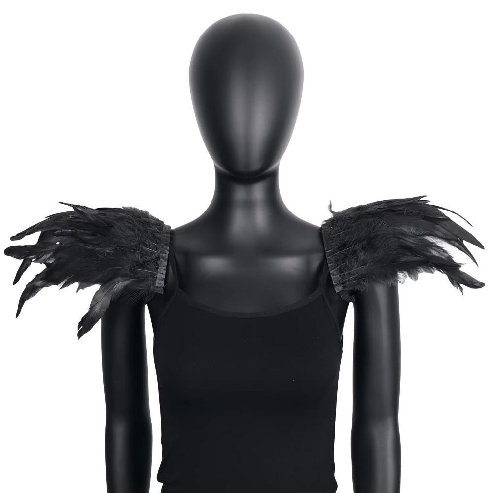 Elastic Ball Shawl Gothic Style Performance Shawl Simple Feather Shoulder Badge Performance