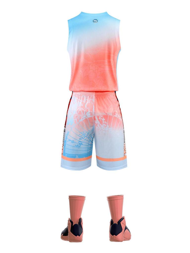 Men's Summer Training Basketball Tank and Shorts Set with Custom Printing