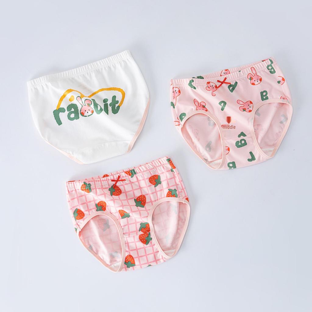 Dívčí antibakteriální kalhotky z čisté bavlny - Střední až velké, Bez trojúhelníku, Dětské spodní prádlo