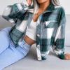 Autumn and Winter Plaid Lantern Long Sleeve Tweed Jacket