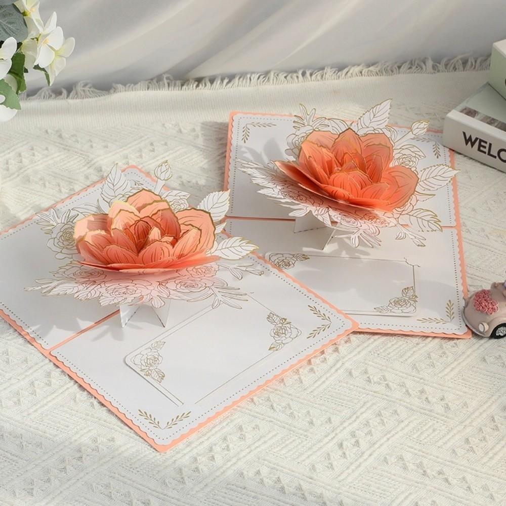 Elegant 3D Flower Greeting Card Romantic Romantic Wedding Card For Wife Mother Sister