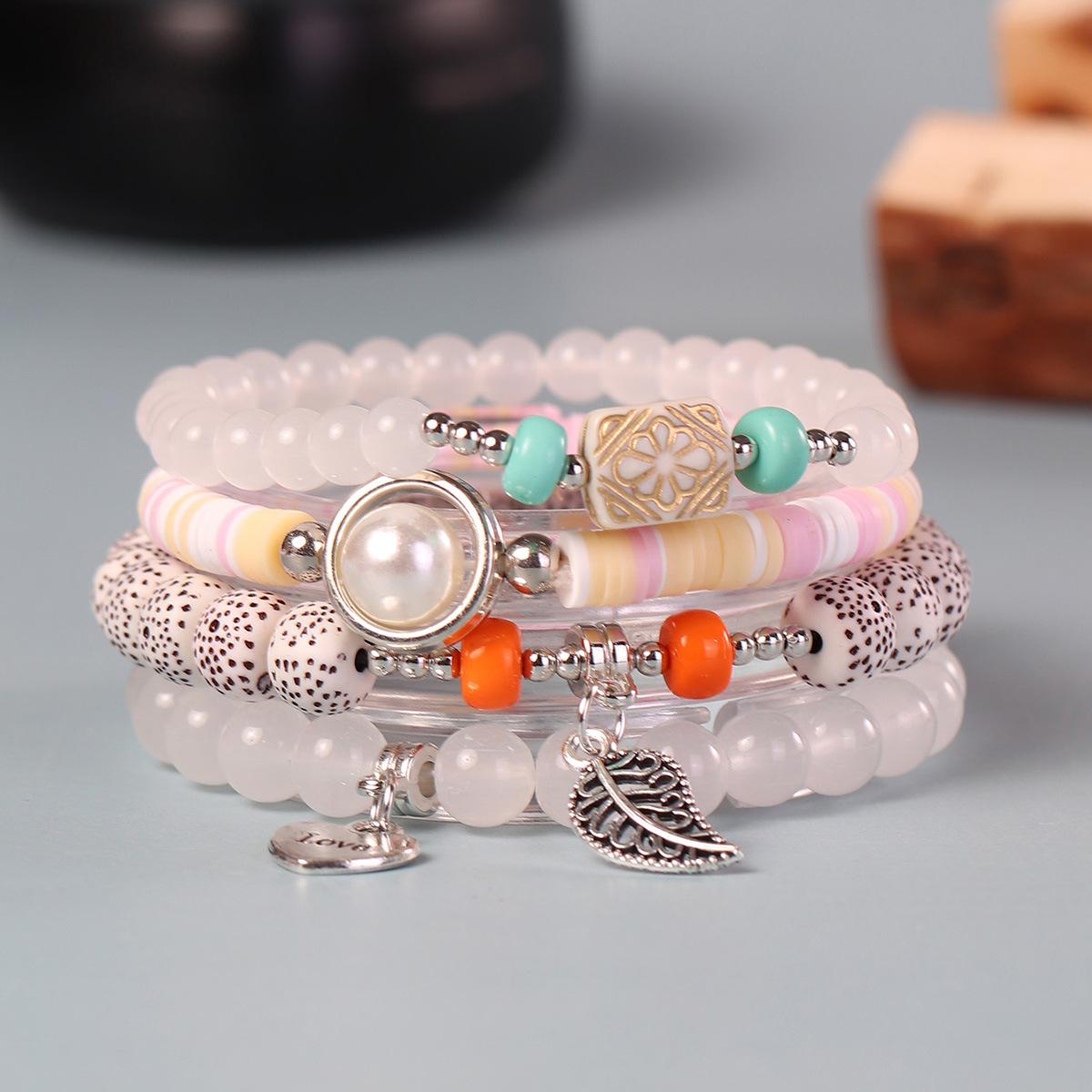 JYL TS Bracelet  Bohemian Wing Heart Fresh Design Attracts Joy & Optimism White танжело