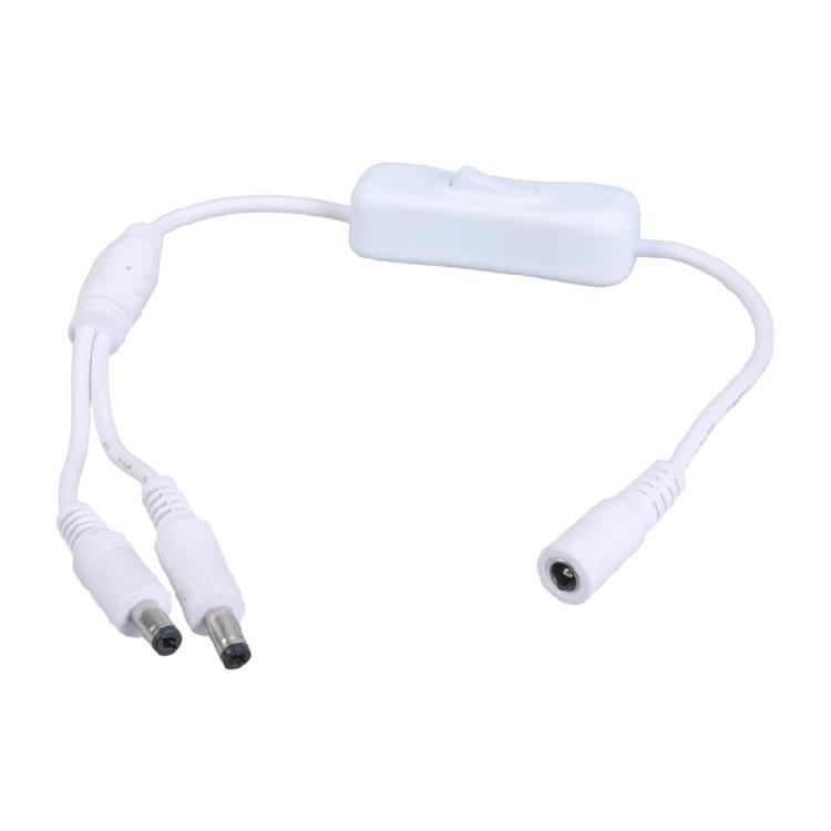 5.5x2.1mm DC5521 Y Splitter Cable with Switcher Female to 2 Male Power Extension for LED and CCTV 37CM