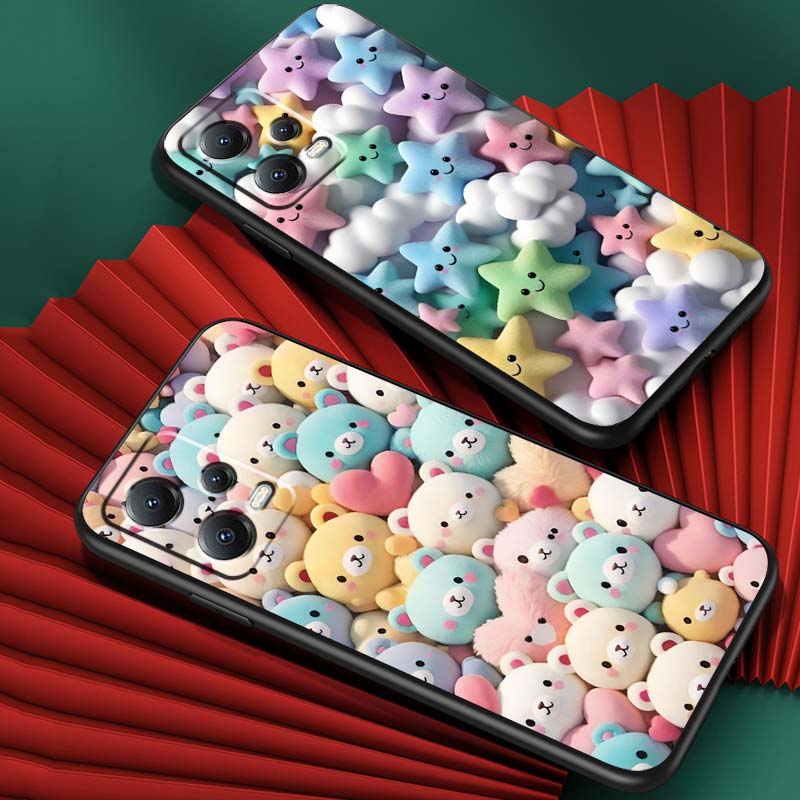 Cartoon Animals Cute Phone Case For Xiaomi Redmi Note 15 14 13 12 12S 11E 11 11S Pro Plus 4G 5G Black Soft TPU