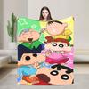 Shinchans 90S Cartoon Flannel Blanket  Awesome Throw Blankets For Bed Sofa Couch 150*125Cm Rug Piece