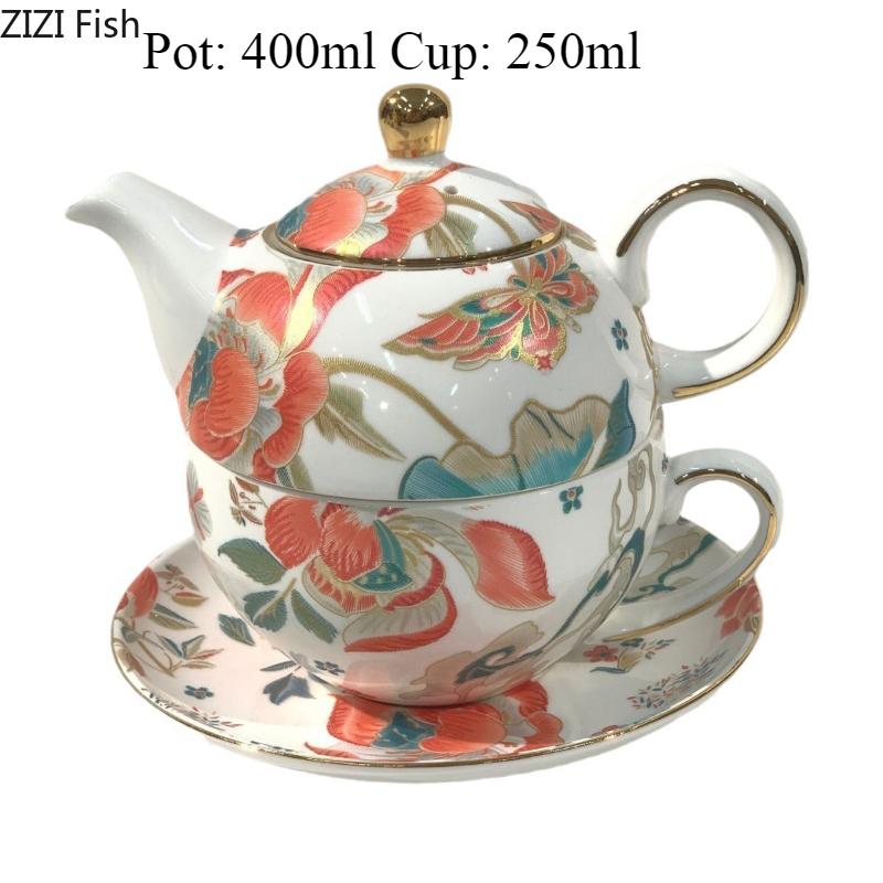 BRKeramik Mutter und Kind Topf Nachmittagstee Kaffeetasse Kaffeekanne Set Leichter Luxus Retro Keramik Blume Teekanne Set Neues Zuhause GeschenkEY