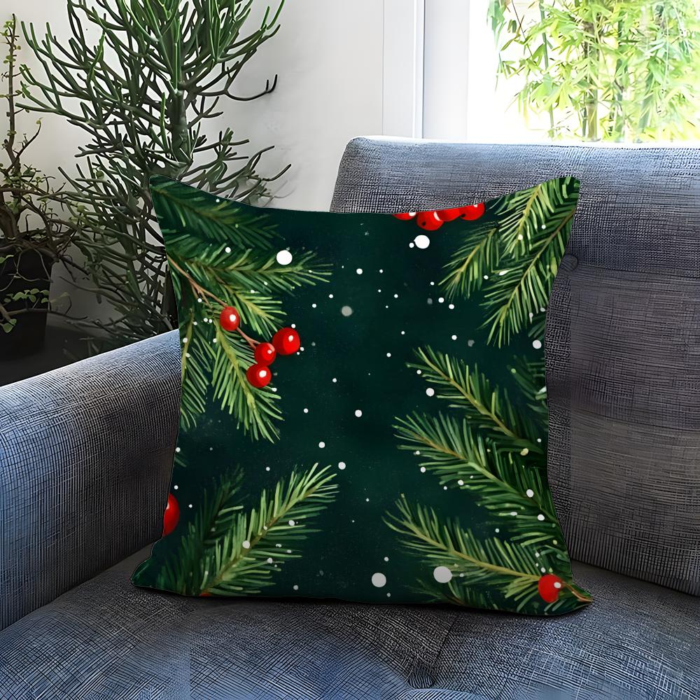 Merry Christmas Cushion Cover Comfortable Reversible Pillow Cover Ideal For Car Sofa Bedroom & Beyond