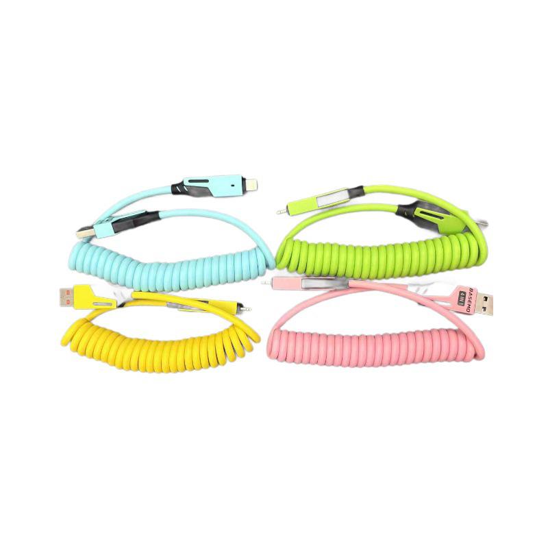 Cross-Border 4-in-1 Spring Retractable Data Cable for Apple 16 & Huawei, 65W Super Fast Charging