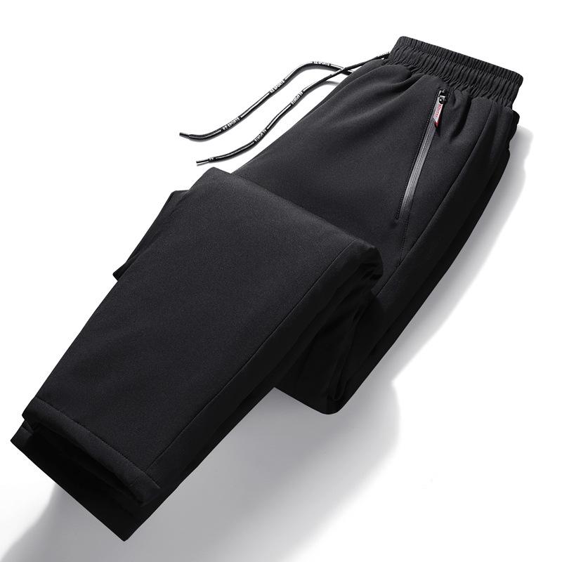 

Мужские зимние утолщенные хлопковые спортивные штаны на пуху — для людей среднего и пожилого возраста, повседневные, свободного кроя, спортивные брюки больших размеров M чёрный