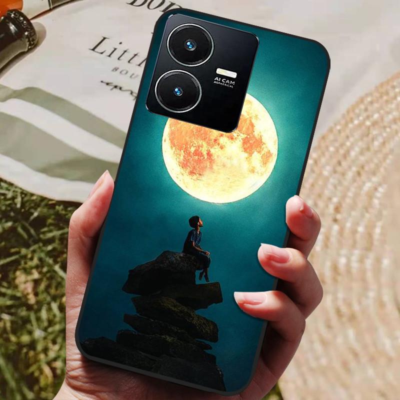 Für Vivo Y22 Hülle Weiches Silikon Stoßfeste Handyhülle für Vivo Y22 Y22s Y 22 s Hüllen Y 22 2022 Schwarzer Bumper Schutzhüllen