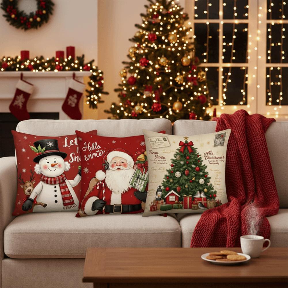 Plush Decorative Pillowcase 45*45cm Throw Pillow Cover Elegant Christmas Cushion Cover  Home Decor